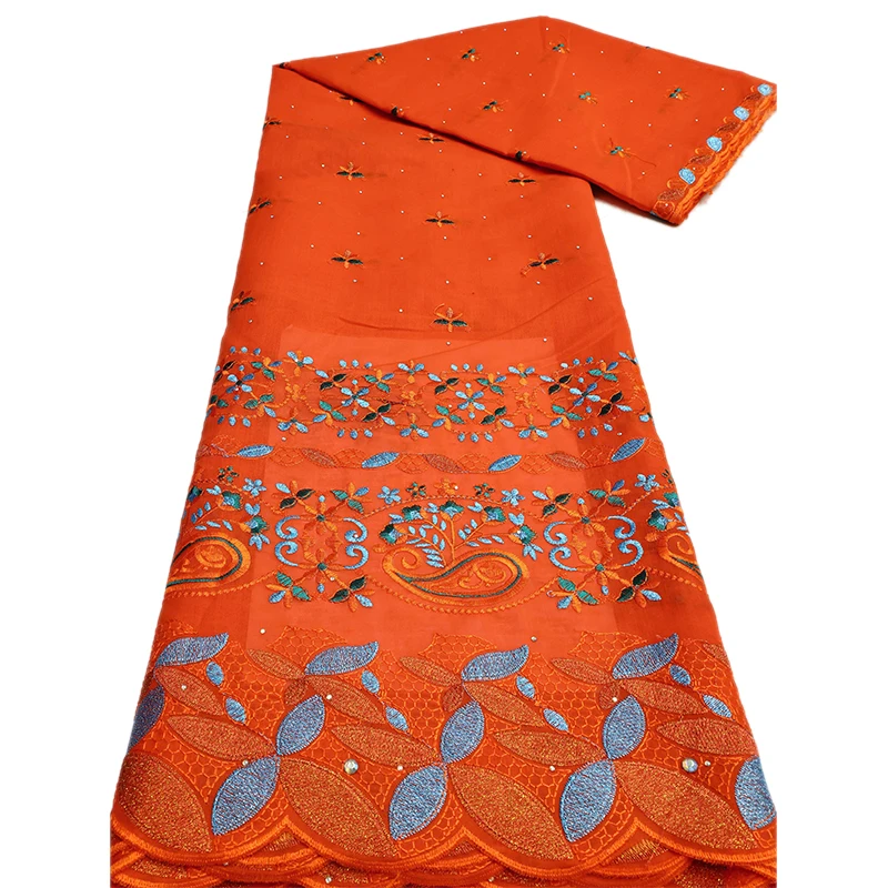 Роскошная африканская хлопковая кружевная ткань с сухими камнями 2024