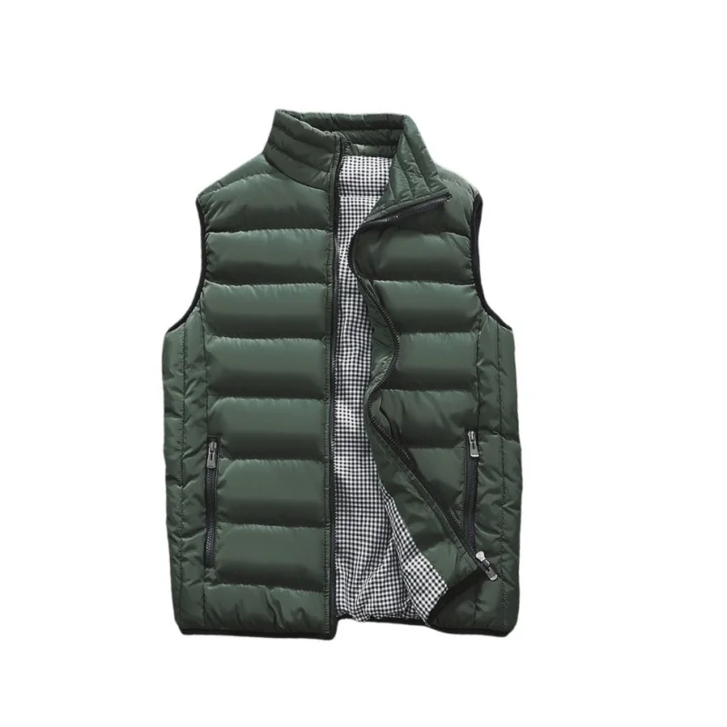 Осень-зима, мужской пуховый хлопковый жилет с воротником-стойкой - Фотография_4