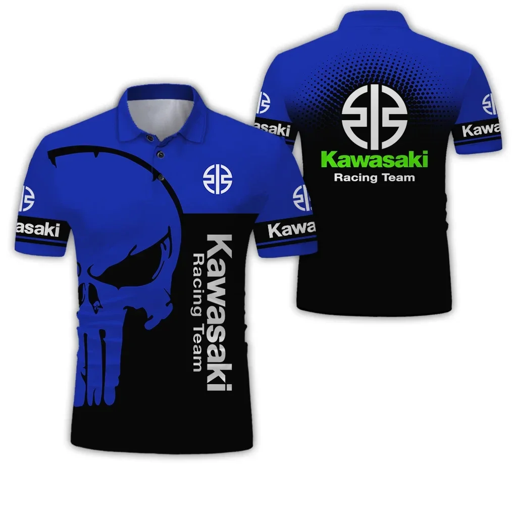 Новая мотоциклетная летняя мужская рубашка поло с 3d принтом - Фотография_2