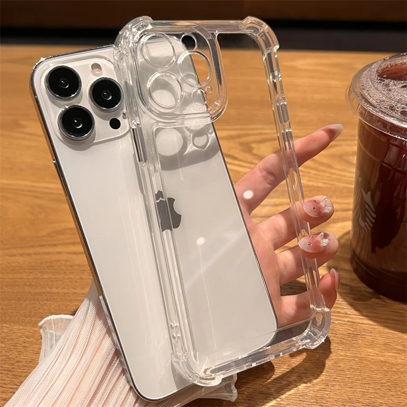 Роскошный противоударный прозрачный чехол для iphone 15 - Фотография_2