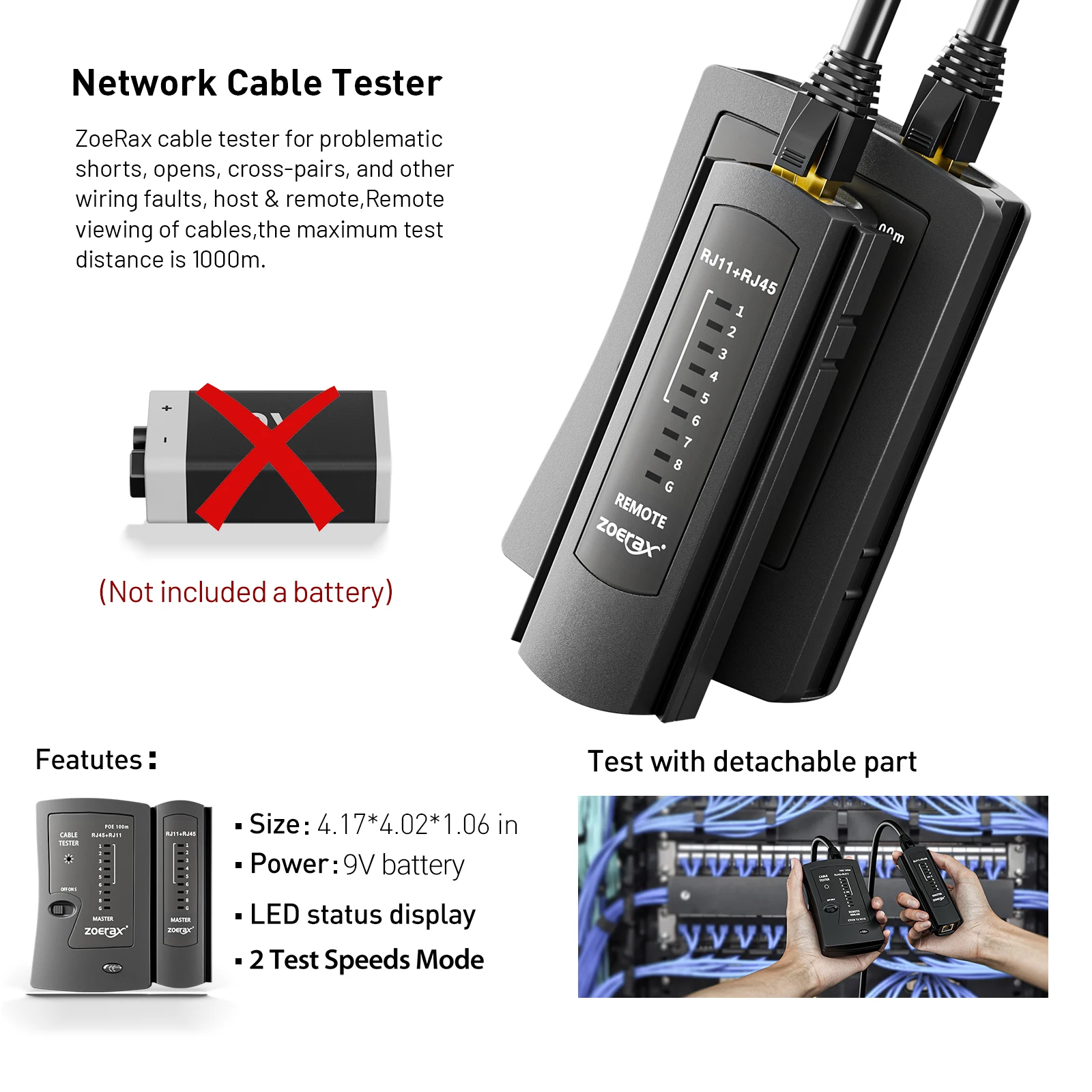 Zoerax rj45 cat6 cat5e набор инструментов для обжима сети - Фотография_3