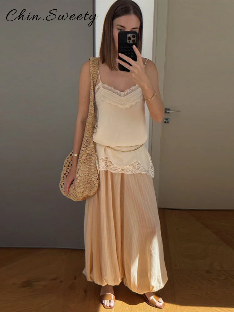 Элегантные атласные кружевные лоскутные короткие майки для женщин - Фотография_3