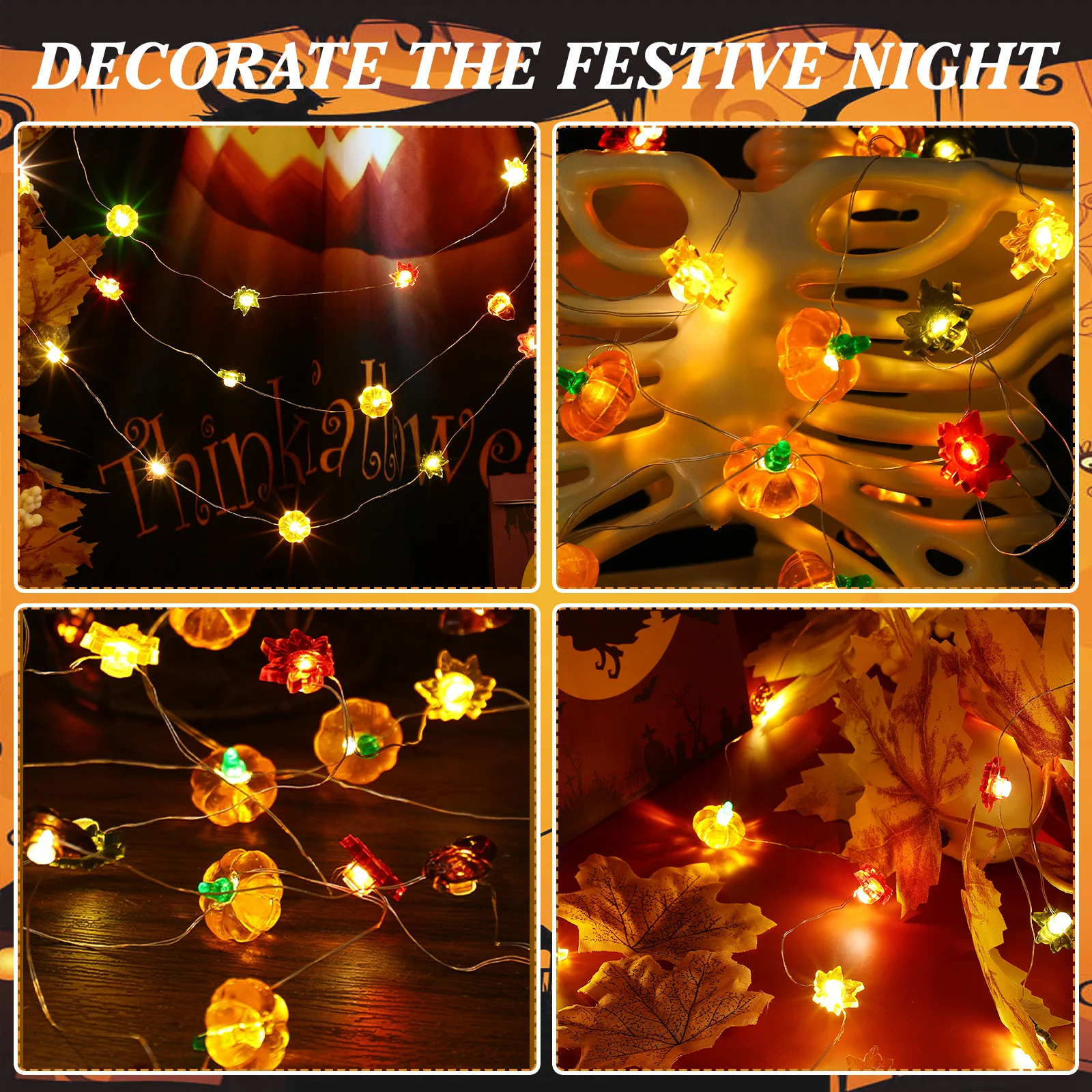 20 м 100 светодиодных гирлянд для декора хэллоуина - Фотография_4