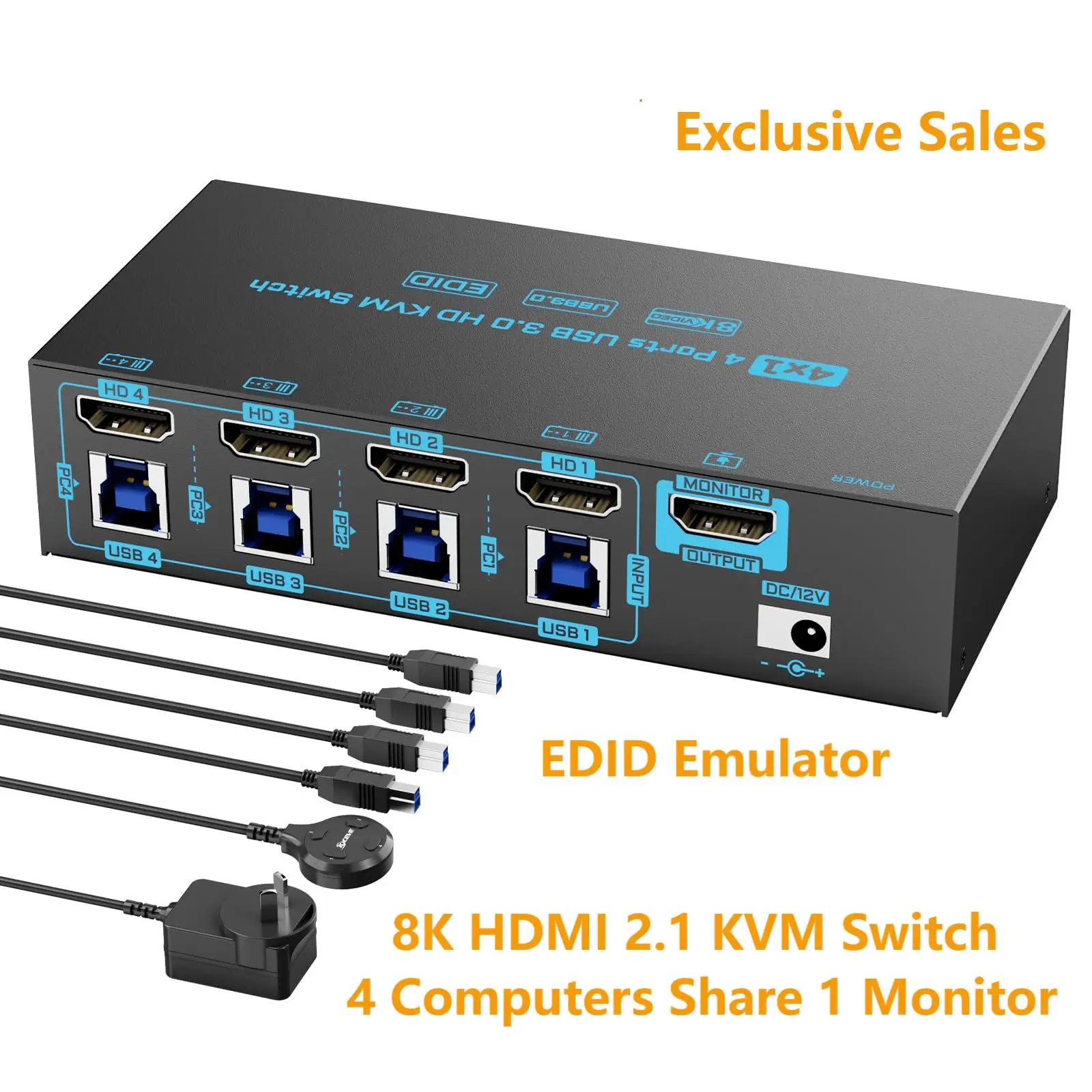 Kvm-переключатель 8k hdmi 2.1