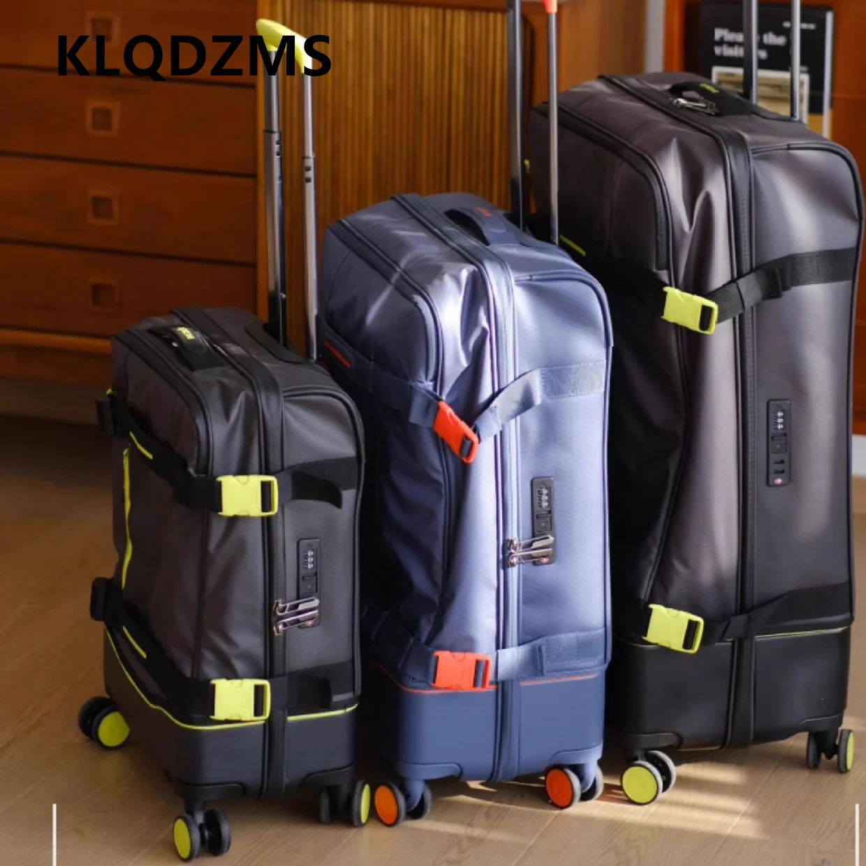 Klqdzms чемодан на колесиках из ткани оксфорд