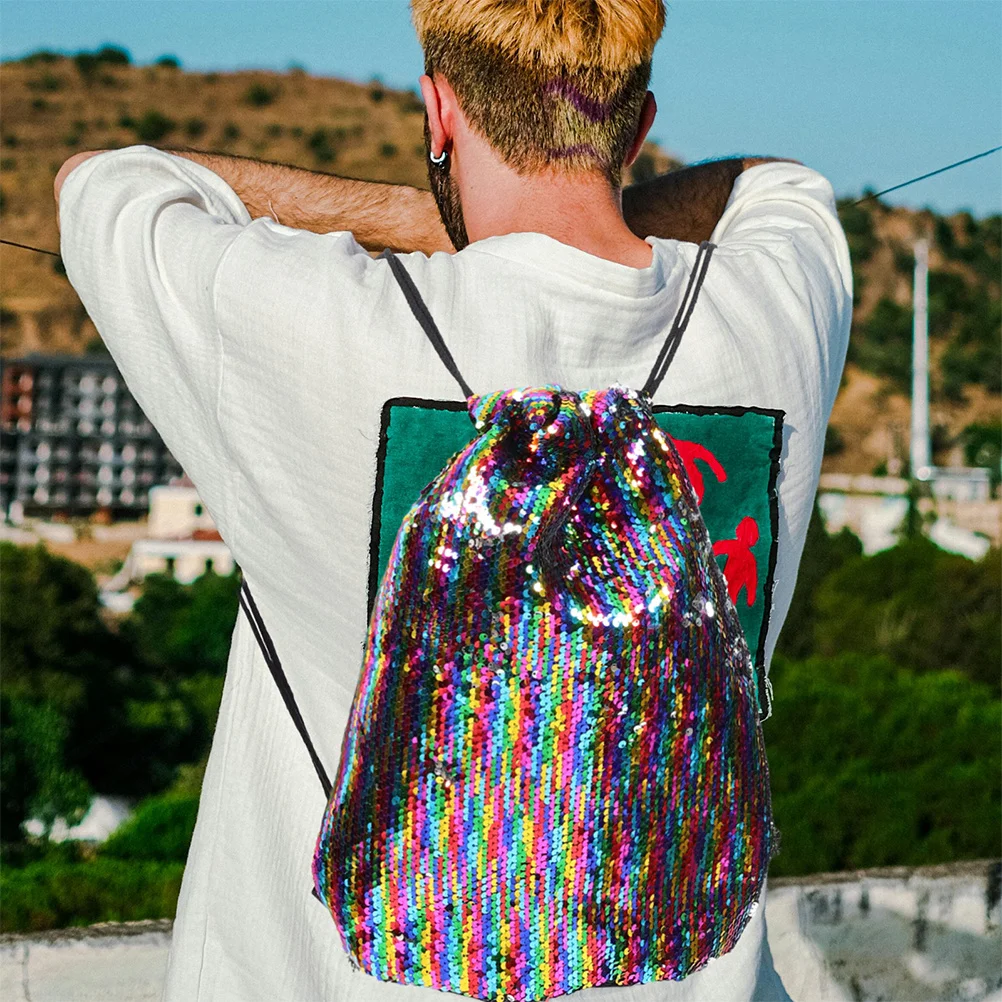 Рюкзак с блестками на шнурке - Фотография_5