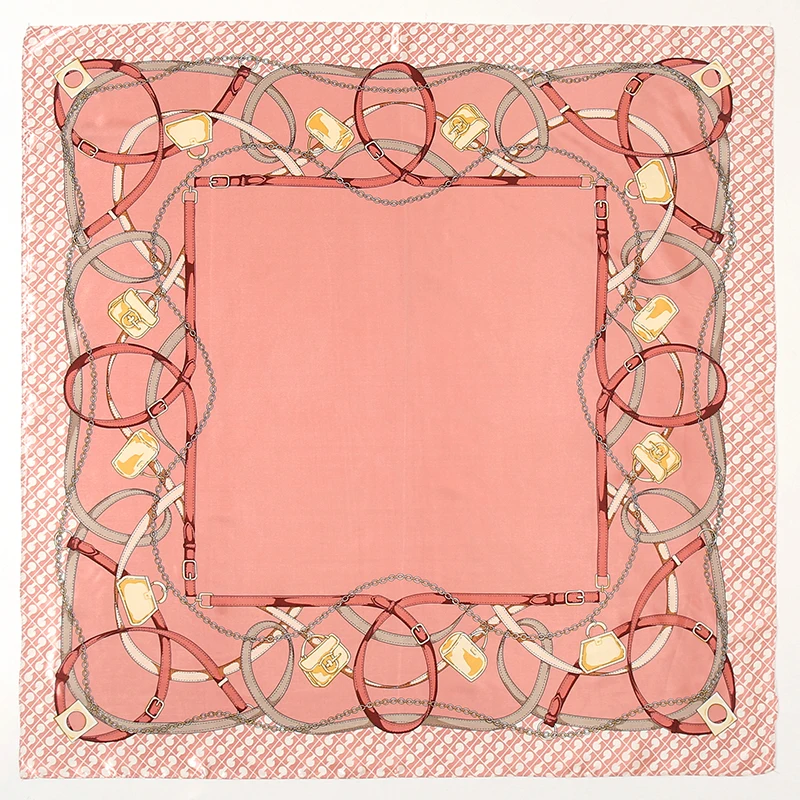 Женский шелковый квадратный шарф - Фотография_4