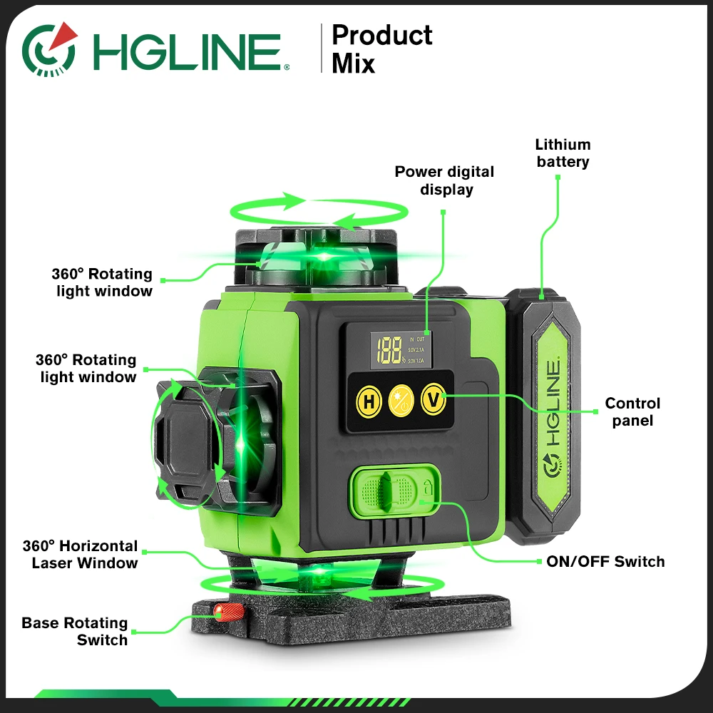 Hgline 16 линий 4d лазерный уровень - Фотография_3