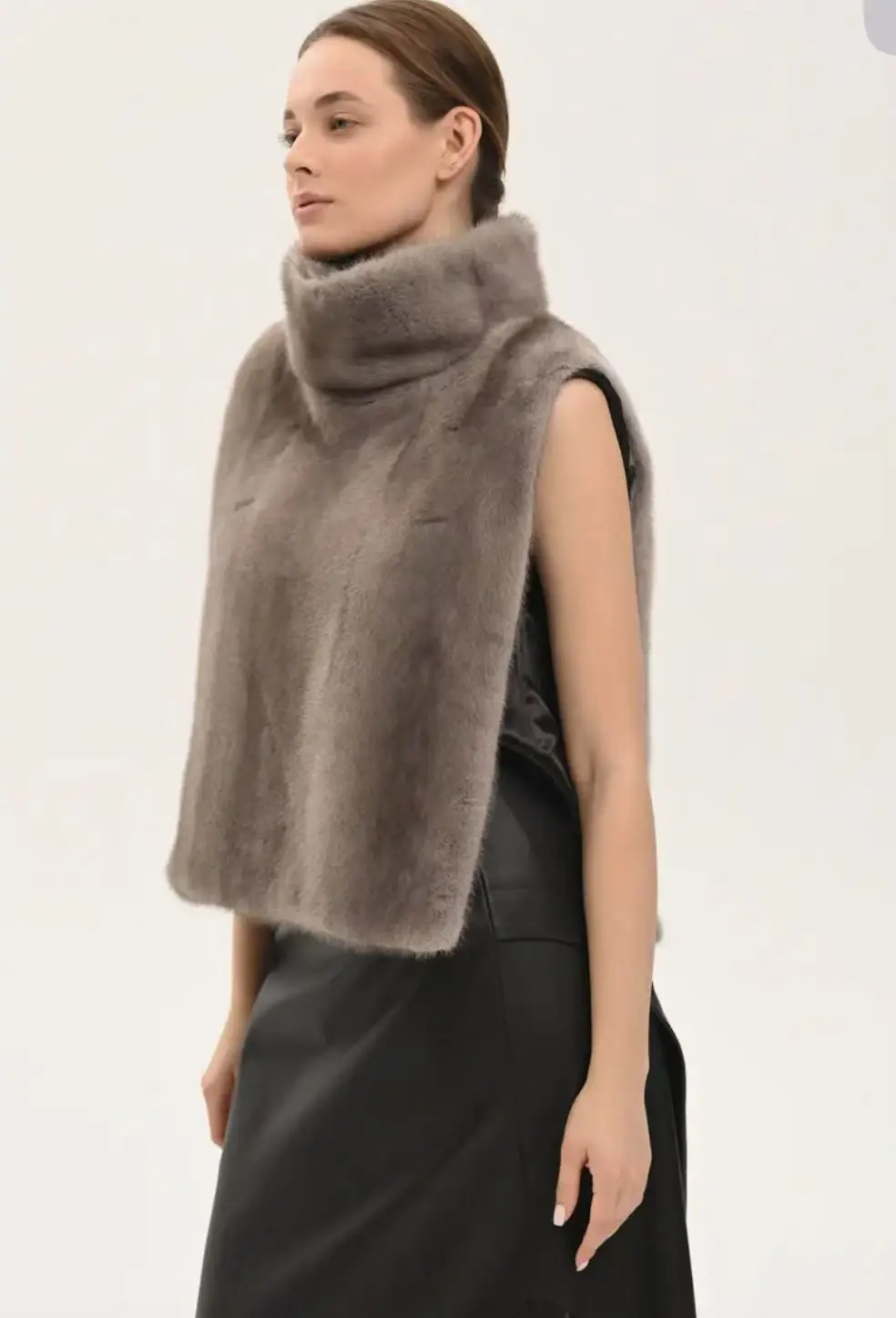 Женская новая шаль из натурального норкового меха - Фотография_4