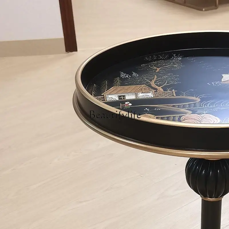 **американский сельский небольшой круглый стол с ручной росписью - Фотография_4