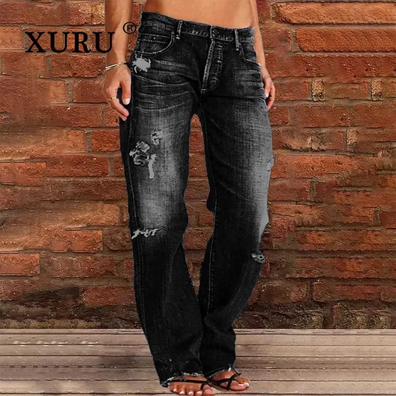 Xuru — новая женская одежда и рваные джинсы со средней талией - Фотография_2