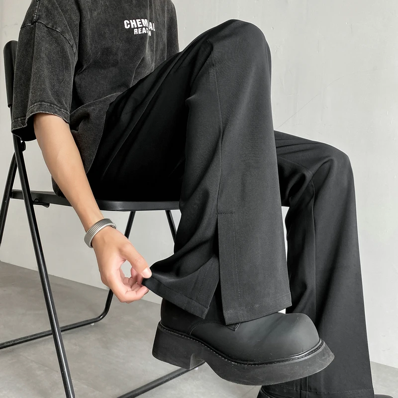 Коричневые черные мужские костюмные брюки - Фотография_4