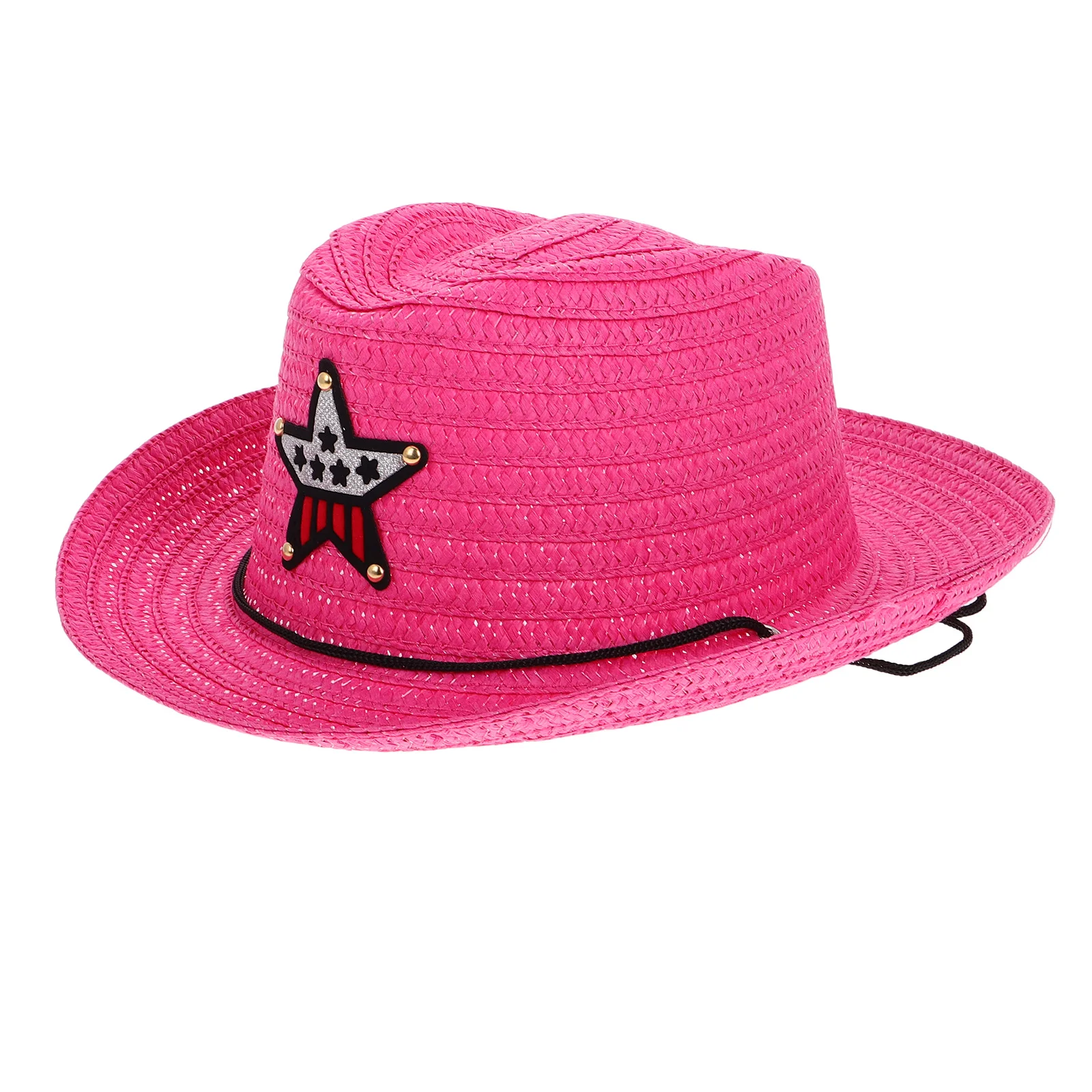 Детская ковбойская шляпа с соломенным узором звезды - Фотография_4