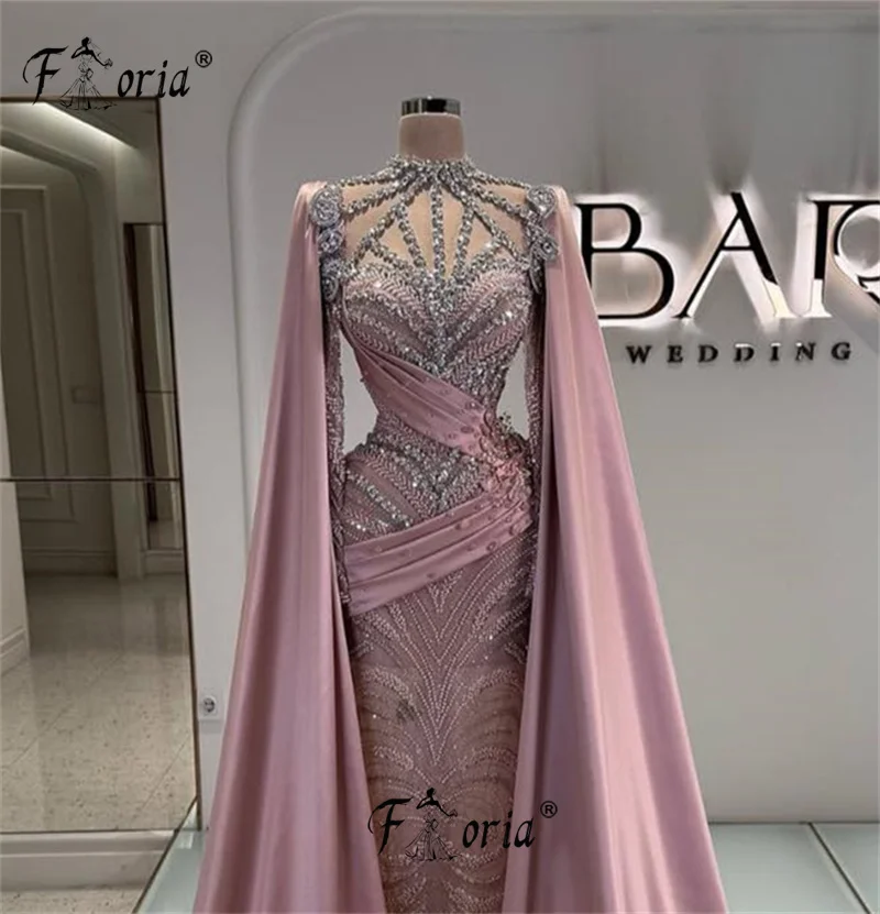 Modest pink evening wedding dresses - Фотография_2