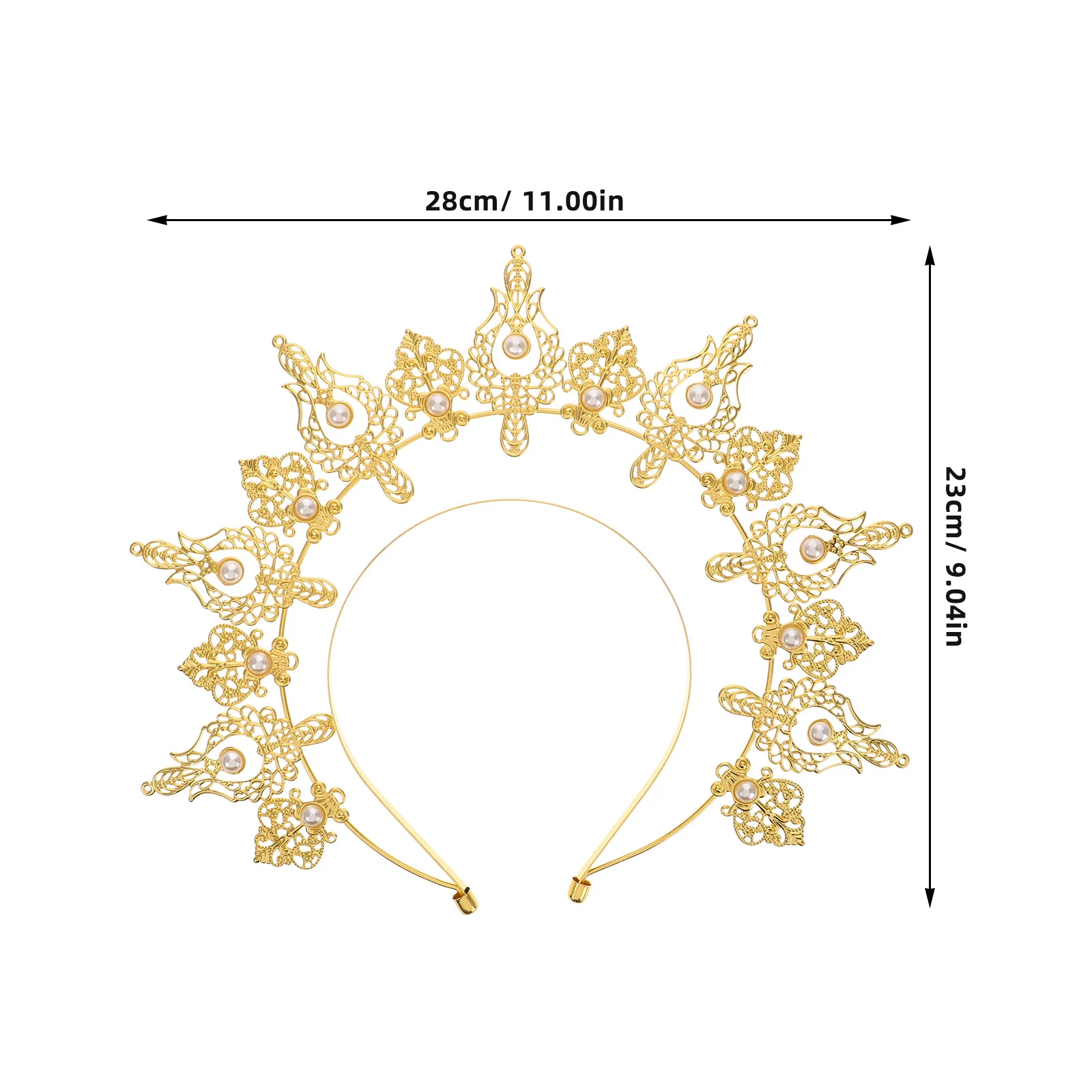Повязка на голову с золотой жемчужной короной - Фотография_2