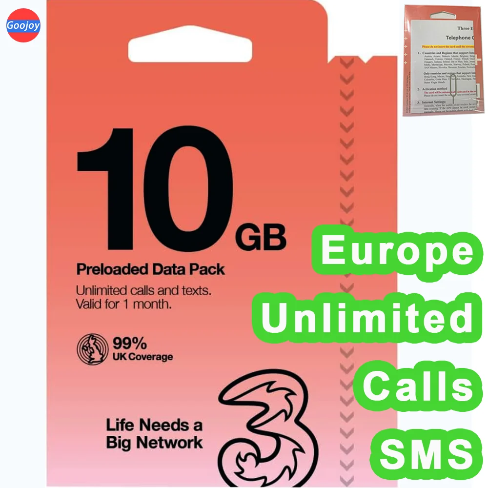Интернет-карта sim three europe
