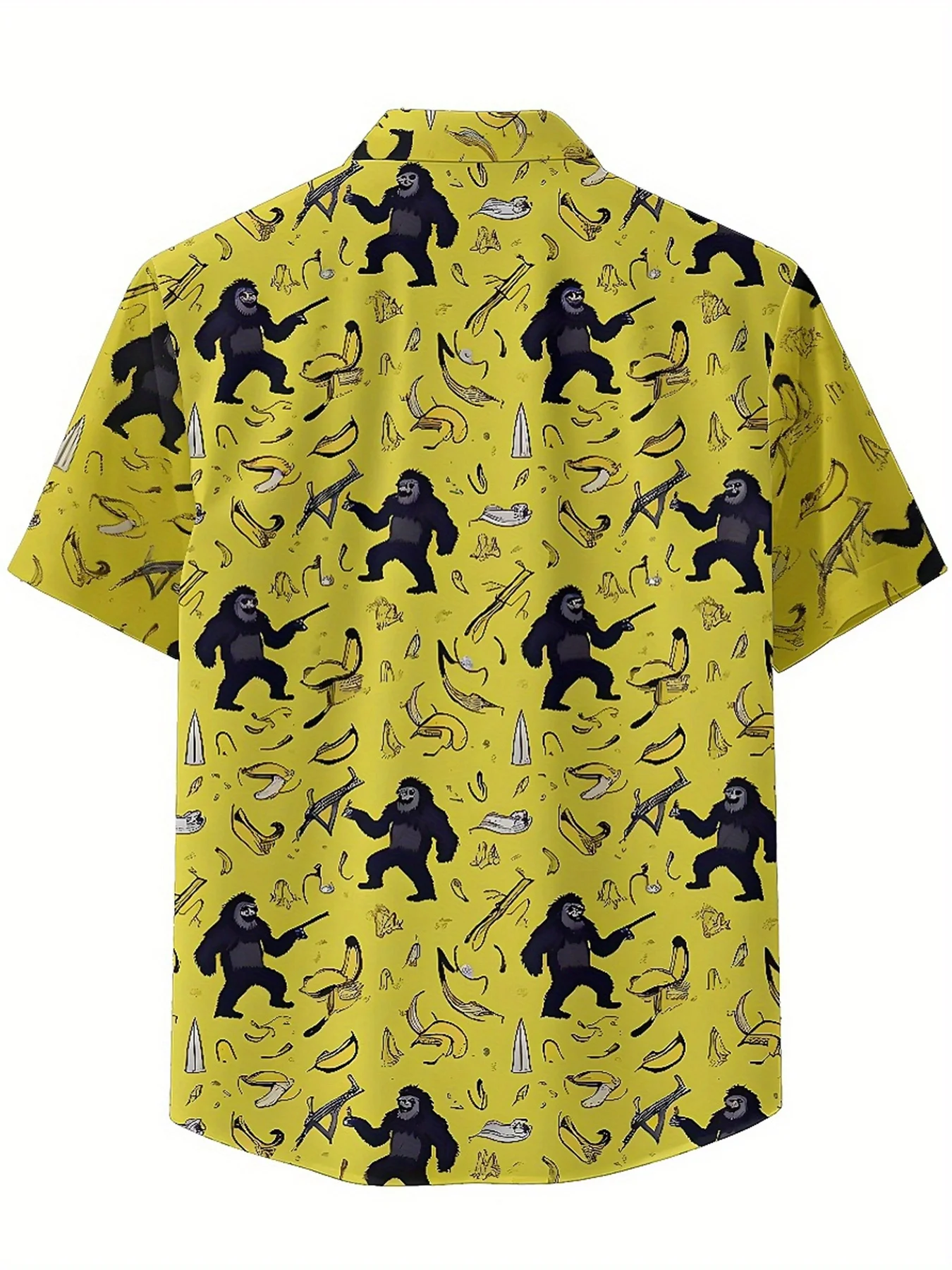 Мужские гавайские рубашки больших размеровsasquatch с камуфляжным узором - Фотография_3