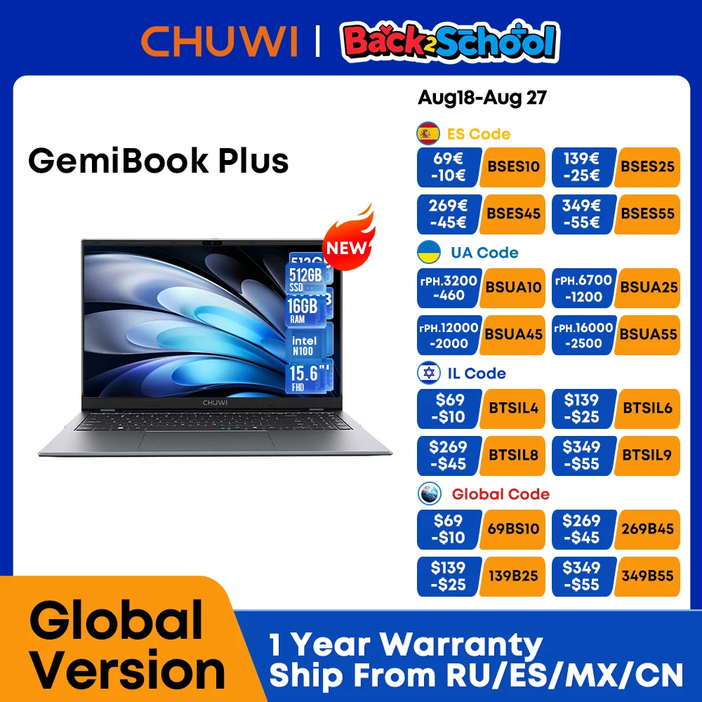 Ноутбук chuwi gemibook plus