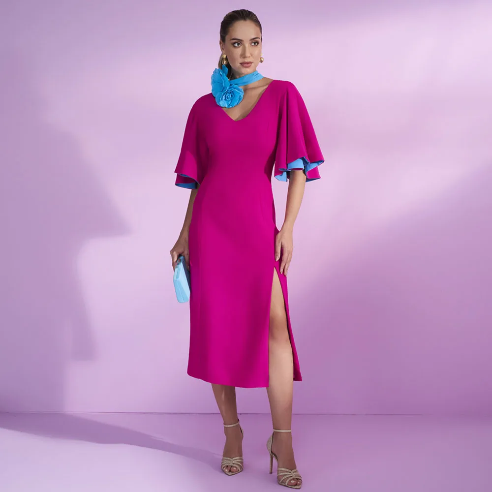 Женское коктейльное платье средней длины