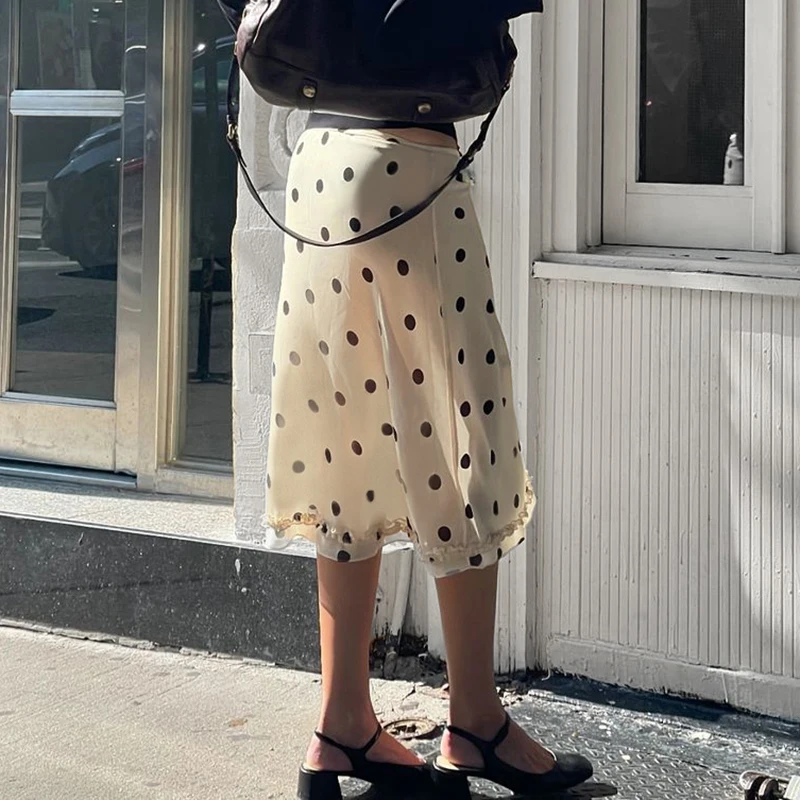 Darlingaga модные юбки с принтом в горошек - Фотография_4