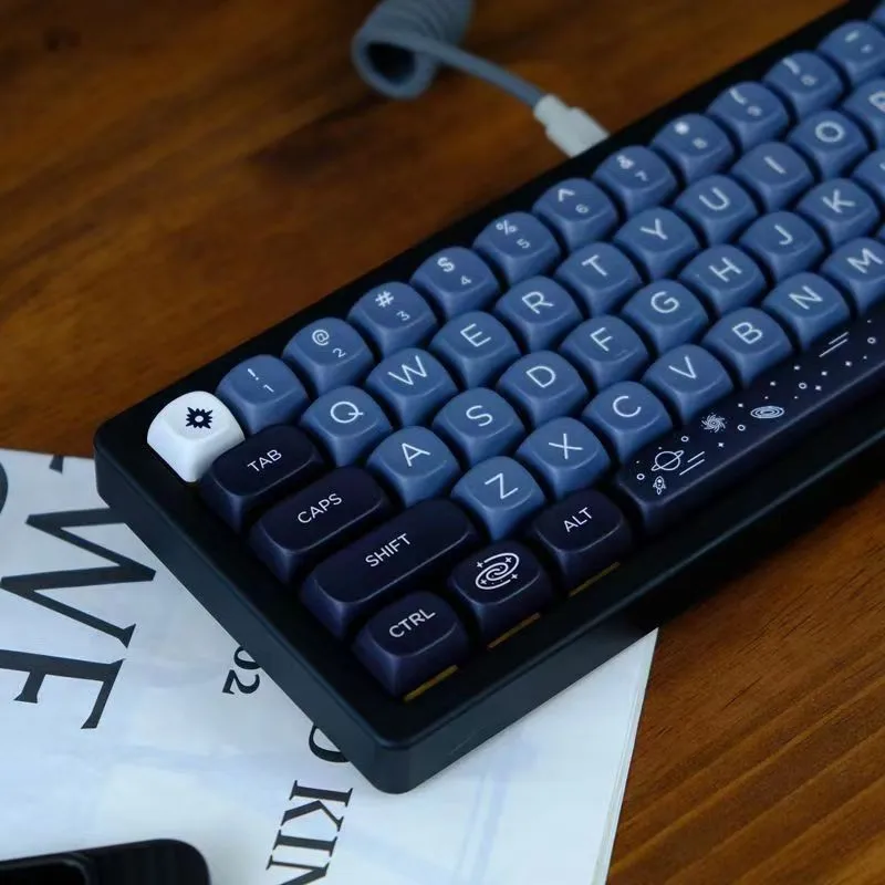 Черно-белые колпачки для клавиш galaxy pbt - Фотография_4
