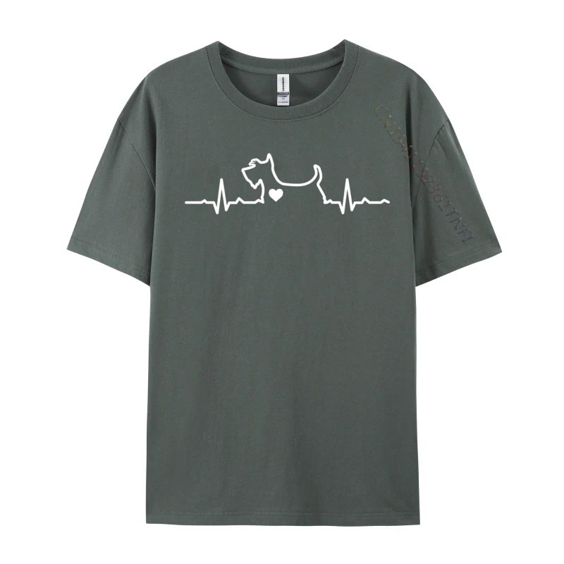Милая футболка scottie heartbeat scottish terrier dog lover fitted group - Фотография_3