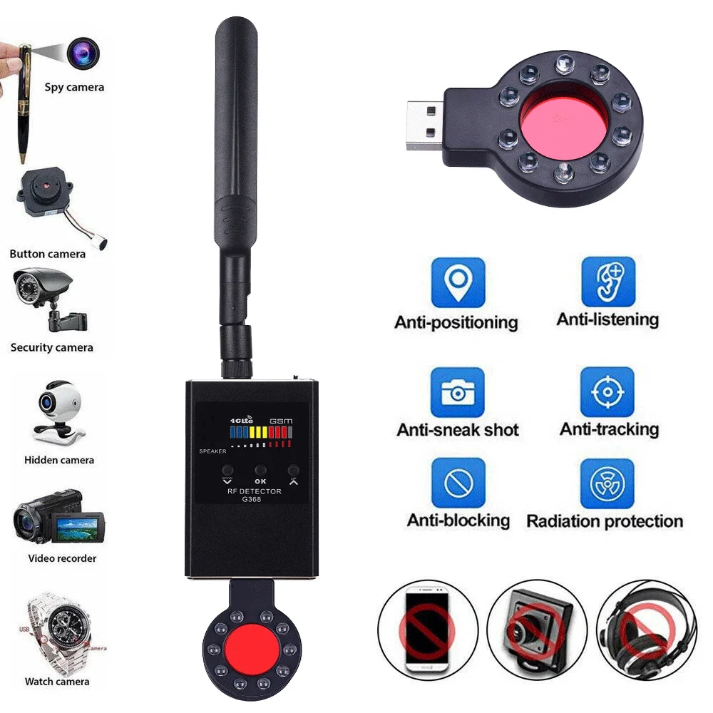 Anti spy wireless rf signal detects