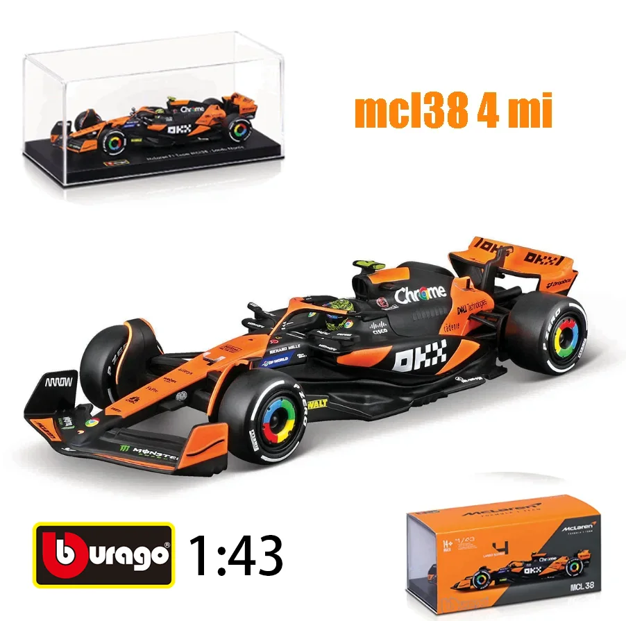Bburago 1:43 mcl38 f1 mclaren 2024 гран-при майами - Фотография_6