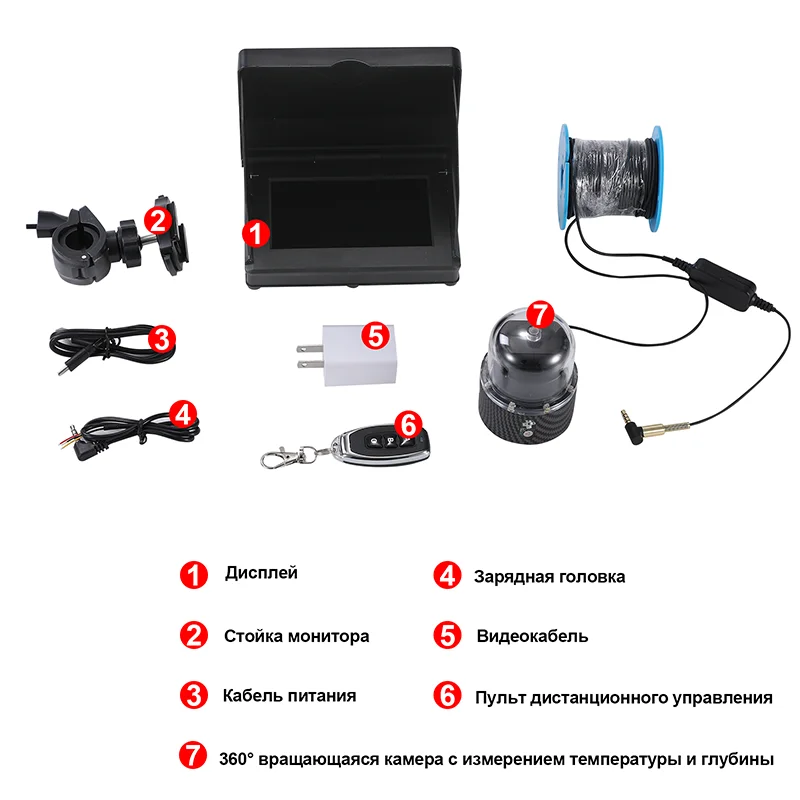 Heimerdinger 360° вращающийся подводный локатор рыбы с hd ночным видением - Фотография_6