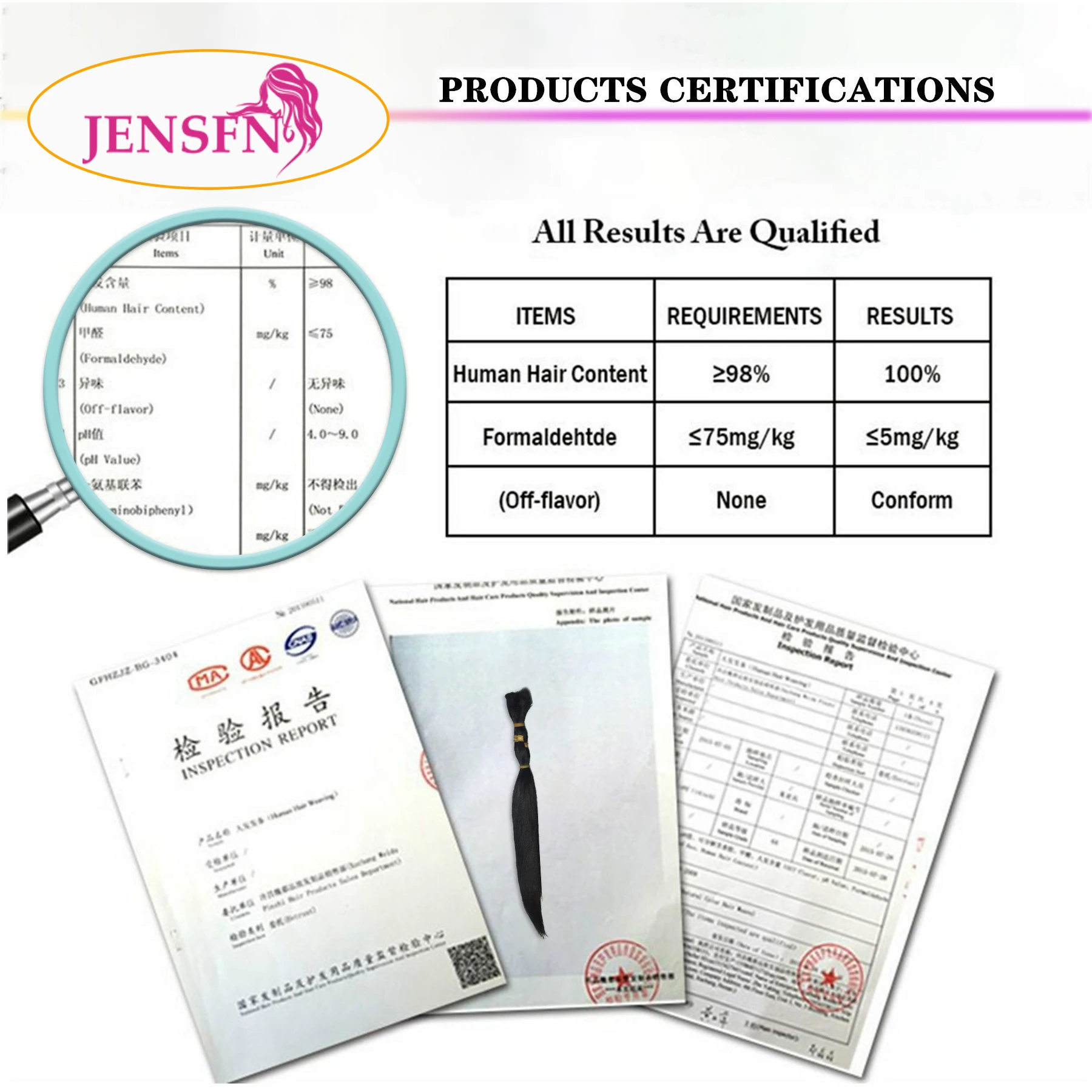 Jensfn прямые 100% настоящие человеческие волосы - Фотография_6