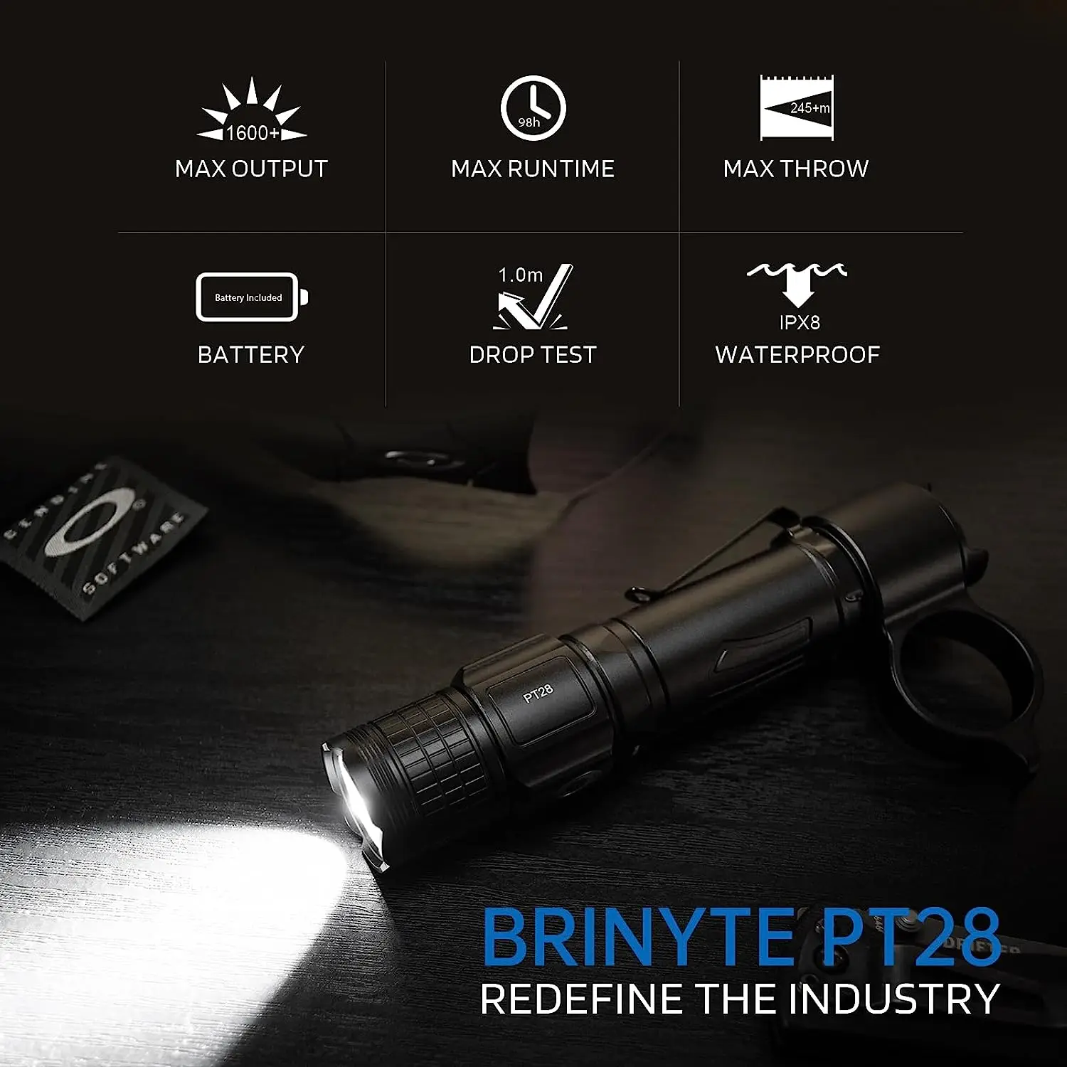Brinyte pt28 мощный военный фонарик - Фотография_2