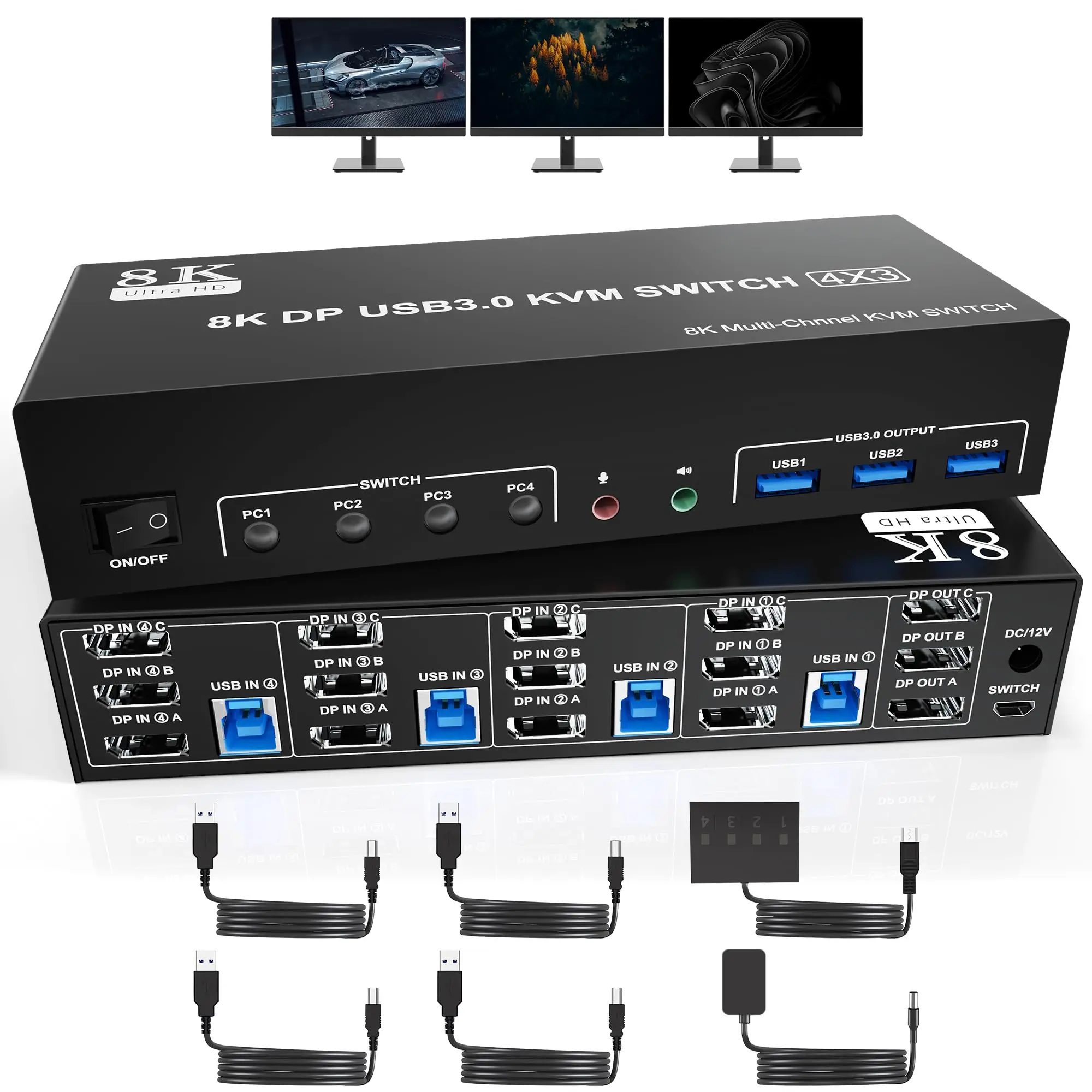 Kvm-переключатель usb3.0 displayport