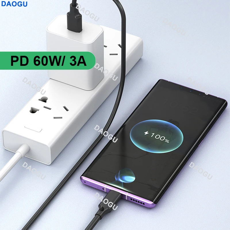 Pd60w кабель для быстрой зарядки usb type c провод usb3 - Фотография_3