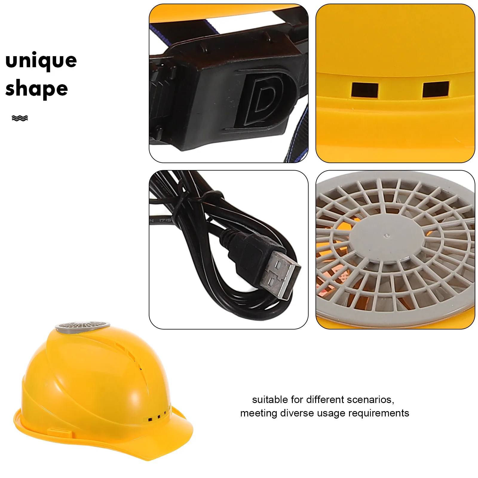 Usb-зарядка вентилятор шляпа желтый - Фотография_5