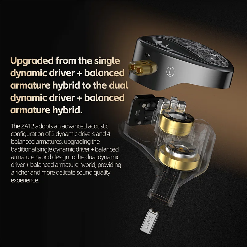 Гибридные наушники kz za12 2dd + 4ba с переключателем настройки a4-step 0 - Фотография_3