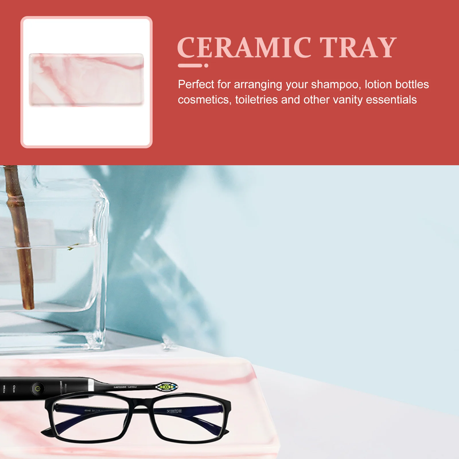 Элегантный прямоугольный керамический поднос