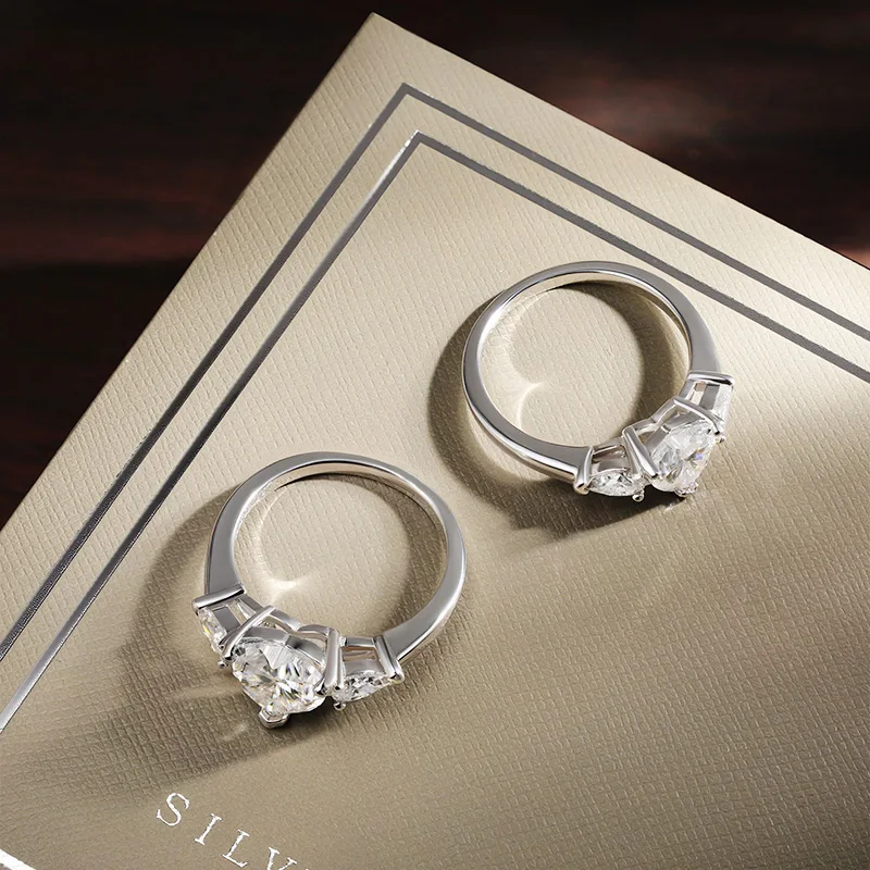 Knobspin d vvs кольцо с муассанитом в форме сердца - Фотография_5