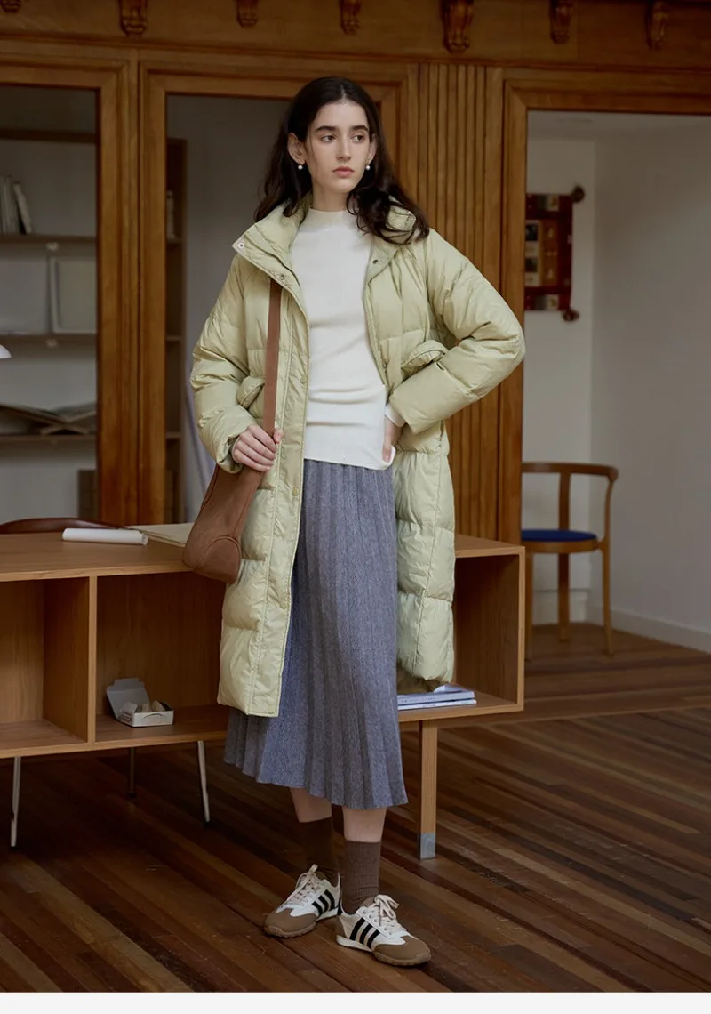 Зимние женские однотонные длинные - Фотография_5