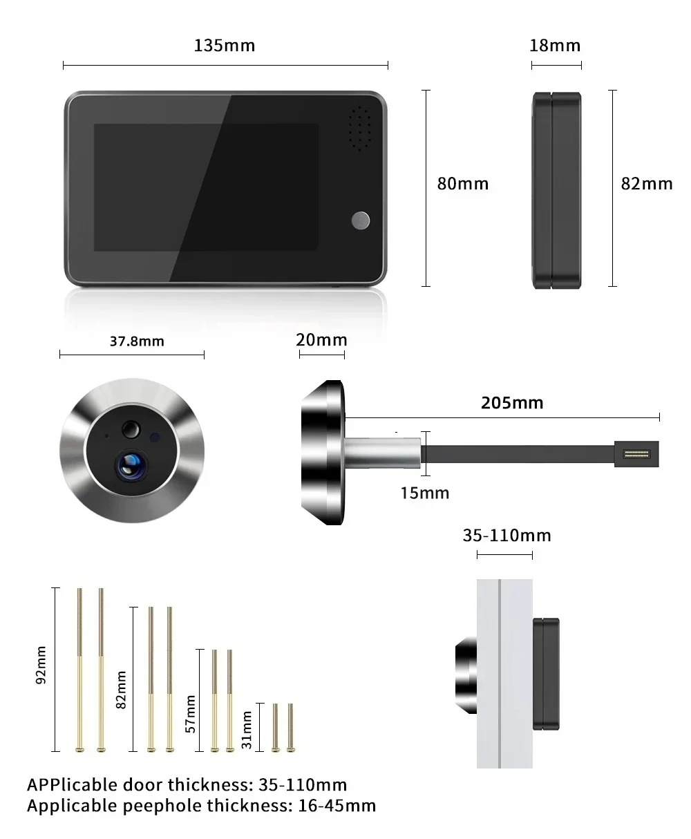 Мини-глазок tuya smart 130 широкоугольный - Фотография_6