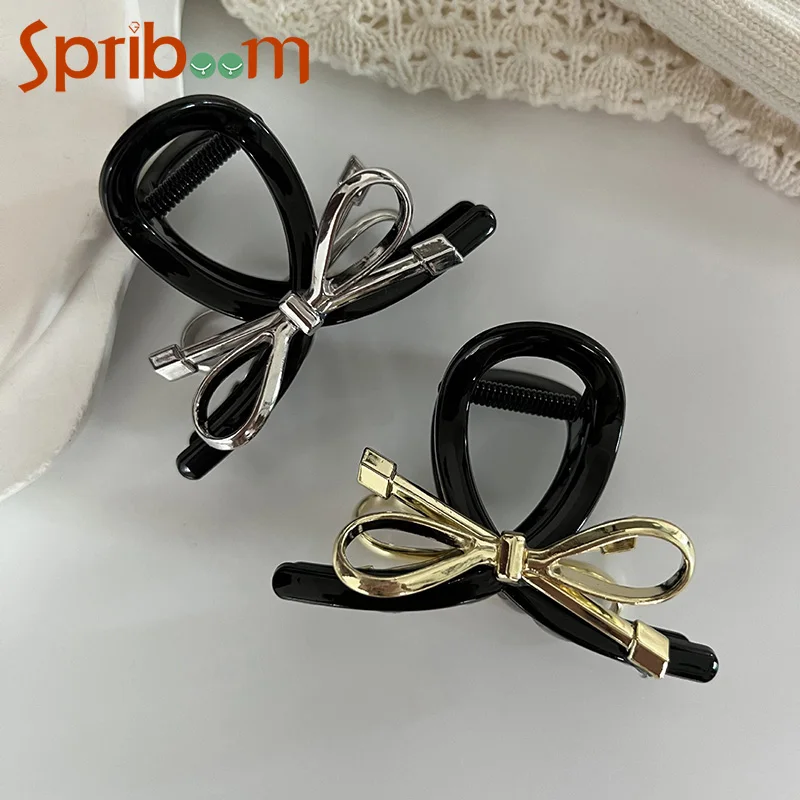 Металлическая заколка для волос с бантом для женщин