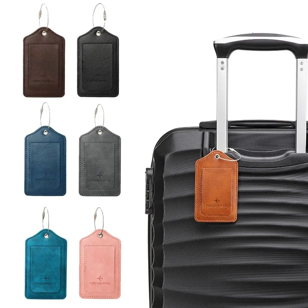 Кожаные жетоны для багажа с проволочной веревкой и петлей