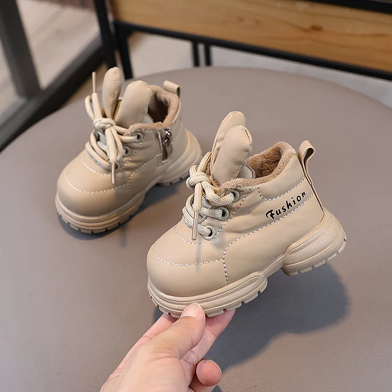 Новые зимние детские хлопковые сапоги с милыми кроличьими ушками - Фотография_3