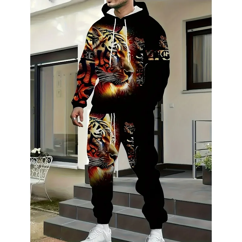 Men's casual 3d tiger print - Фотография_2