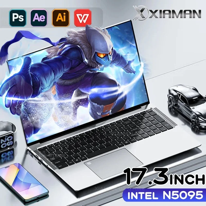 17,3-дюймовый портативный компьютер intel n5095 windows 11