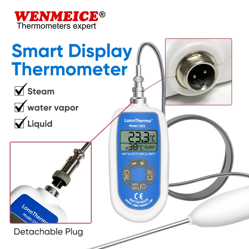 Wenmelce водонепроницаемый цифровой термометр pt100