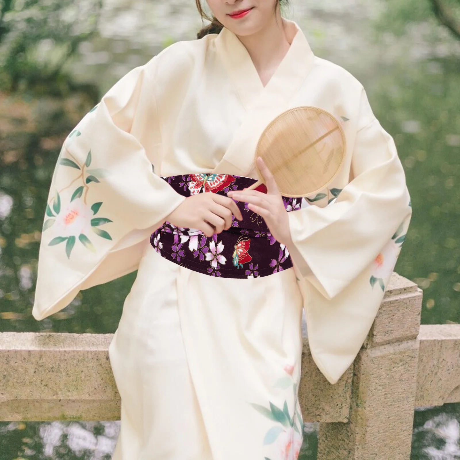 Японский пояс, широкий винтажный пояс с кисточками - Фотография_3