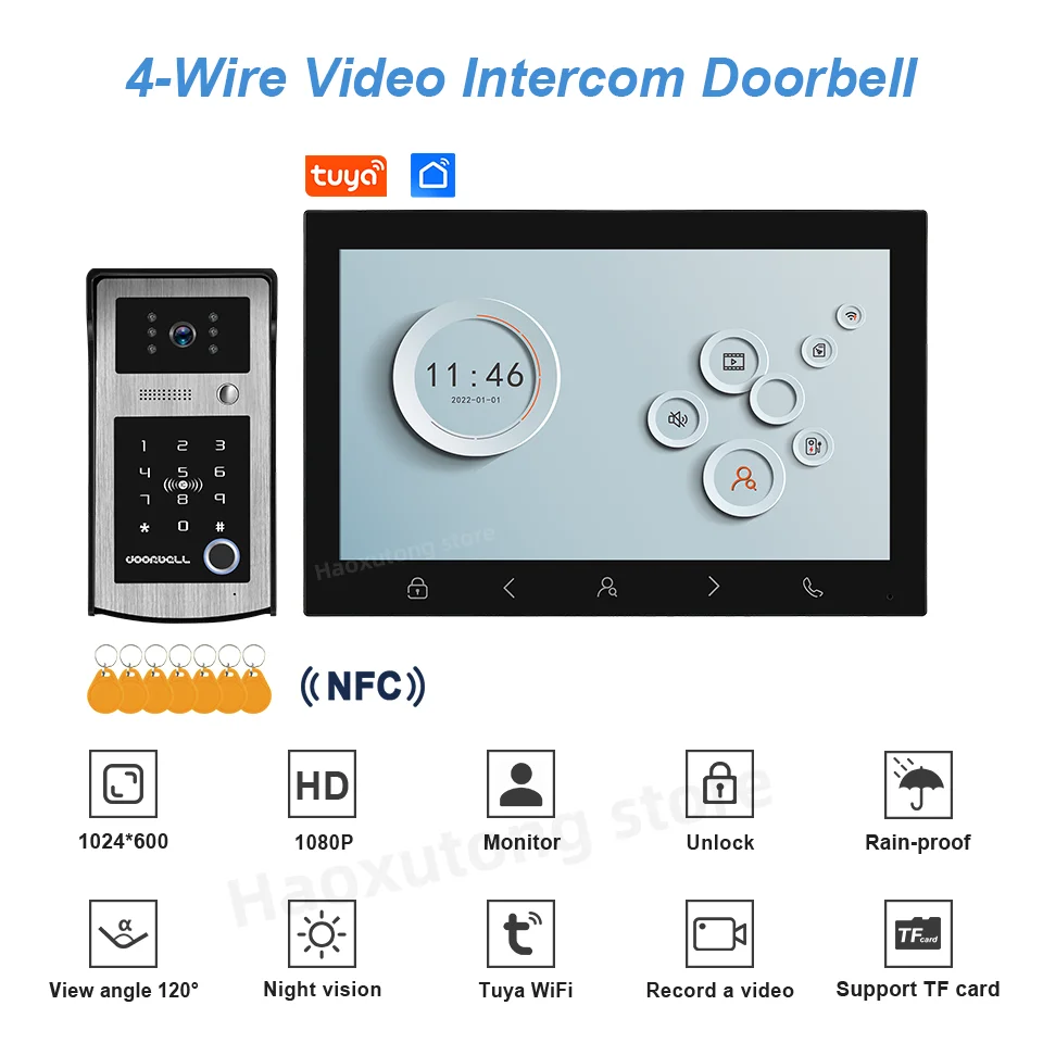 10-дюймовый tuya smart wi-fi видеодомофон - Фотография_2