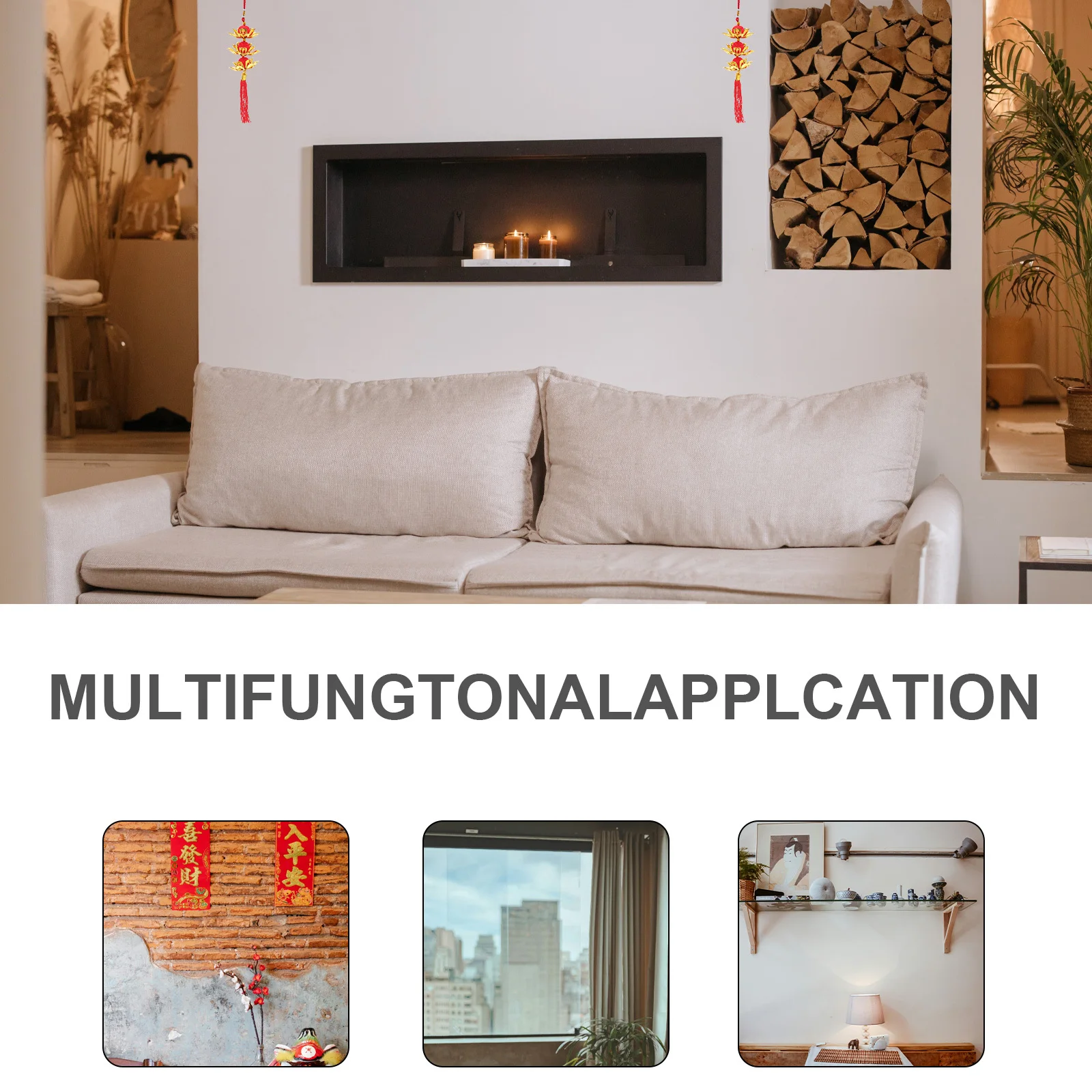 Изысканный красный фонарь лотоса с кисточкой - Фотография_3