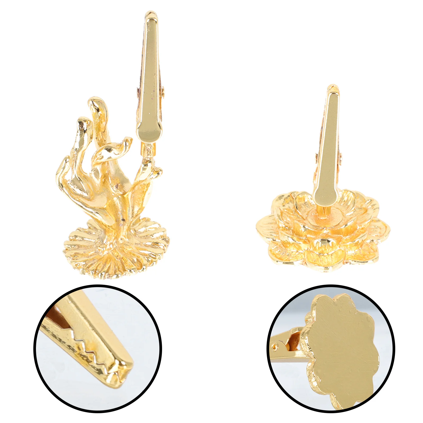 Позолоченный зажим для благовоний будда-гладкая ретро-форма для медитации - Фотография_4