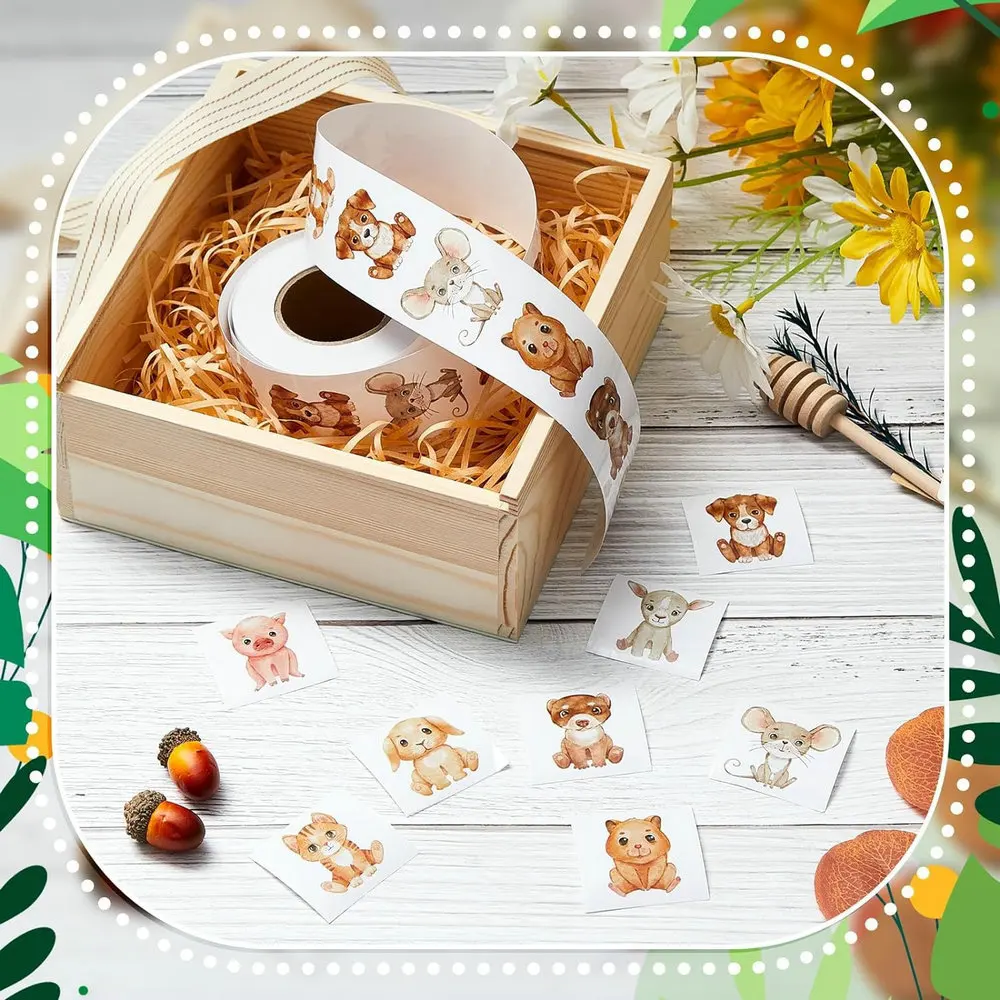 Новые милые круглые наклейки с изображением динозавра - Фотография_3